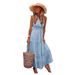 Summer New Women's Sexy Deep V Sleeveless Chiffon Dress Wish Patchwork Midi Skirt Clothing_ecoleips.com