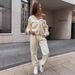 Women's Long Sleeve Stand Collar Two-Piece Set Casual Sportswear Stylish Autumn Winter Outfit_ecoleips.com