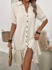 Women's Clothing Single Breasted Puff Sleeve Dress Short Sleeve Dress_ecoleips.com