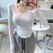 2025 Pure Desire Style Sexy Base Shirt, Women's Long Sleeved T-Shirt, 2025 Autumn Winter New Item, Slimming And Tight_ecoleips.com