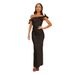 Summer 2025 European And American Off-Shoulder Off-Neck Elegant Lace-Up Sexy Stretchy Bodycon Long Dress_ecoleips.com