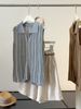 Women's Old Money Style Color Block Striped Sleeveless Knit Top Slim Fit Polo Collar Cardigan New Summer Elegant_ecoleips.com