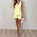 Summer Collection Women's Asymmetrical Single Button Vest Casual Two Piece Set European And American Style New Arrivals_ecoleips.com