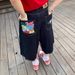 Women's Clothing Women's Retro Letter Print Capri Pants High Street Style Loose Fit Slimming Wide Leg Denim Summer Shorts_ecoleips.com