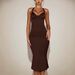 Women's Sexy Halter Neck Sleeveless Bodycon Midi Dress – Summer Club Party Gown_ecoleips.com