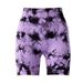 Women's Clothing Summer New Fitness Pants Tied And Bleached High Waisted Three Point Shorts Hip Raising Sports Tie Dyed Yoga Pants_ecoleips.com