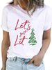 European And American Cross-border Foreign Trade Women's Clothing Christmas Merry Round Neck Printed Ladies Short Sleeve_ecoleips.com