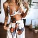 K Women's Printed Sexy Strapless Loose Wide Leg Pants Two-piece Set_ecoleips.com