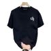 Men's Premium Cotton T-Shirt – Breathable Short Sleeve Tee With Trendy Letter Print, Anti-UV & Quick-Dry, Relaxed Fit (S-XXXL, Black/White)_ecoleips.com