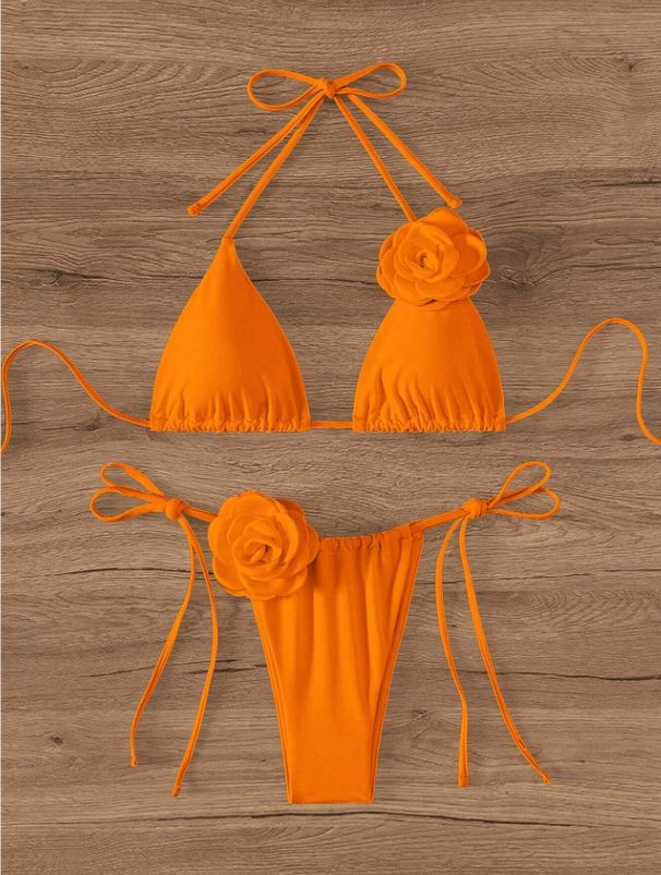 new Three Dimensional Flower Women's Swimsuit Bikini Suit Fashionable Sexy Cross Border Bikini Women_ecoleips.com