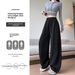 Scimitar For Women, Autumn And Winter New High Waist Slimming Loose Casual Petite Wide Leg Fleece Sweatpants_ecoleips.com