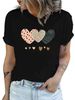 European And American Cross-border Foreign Trade Women's Clothing, Simple Heart-printed Round-neck Short-sleeve T-shirt_ecoleips.com