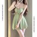 Women's Avocado Green One Piece Swimsuit Slimming Conservative Skirt Style High End Sexy Hot Spring Summer Swimwear_ecoleips.com