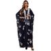 AB462 Fashion New Embroidered Abaya Ladies Dress Muslim Robe Two Piece Set With Belt_ecoleips.com
