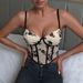 Trade New Hot Girl Low Cut Underwire Fishbone Bra Waist Cinching Velvet Embroidered High End Tank Top For Women_ecoleips.com