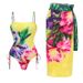Women's Bright Yellow Printed One Piece Swimsuit European American Style Sexy Vacation Cross-Border Hot Selling 2026_ecoleips.com