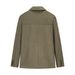 Retro Suede Women's Blazer, New Autumn Style, Dark Brown, Suit Collar, Single-Breasted, Pocketed Short Coat_ecoleips.com