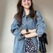 Gentle American Retro Blue Washed Denim Jacket For Women, New Spring Fashion, Floral Suspender Dress Two-piece Set_ecoleips.com