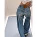 Y2K High-Waisted Loose Fit Denim Jeans – Vintage Blue Wide-Leg Floor-Length Pants (S-XXXL)_ecoleips.com