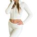 2023 New European And American Cross-Border Knitted Hooded Women's Fashion Sexy High-Waisted Long-Sleeve Long Pants_ecoleips.com