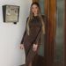 Women's Slim Fit Round Neck Top And Bottoms Set Long Sleeved Pleated European American Style Fashion Autumn_ecoleips.com