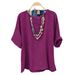 Women's Clothing Casual Split Cotton And Linen Tops And Blouses_ecoleips.com