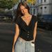 Women's Slim Fit Short Sleeve T-Shirt With Draped Neckline - Trendy Cropped Top For Streetwear & Casual Wear_ecoleips.com
