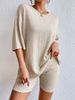 K European And American Style New Fashionable Casual Solid Color Round Neck Loose Women's Shorts Set. No Necklaces Or Other Accessories_ecoleips.com