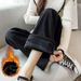 Women's Fleece-Lined Chenille Wide-Leg Pants - Ultra Soft & Warm Milk Velvet Fabric, High Waisted Straight Cut Casual Trousers With Elegant Draping_ecoleips.com
