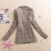 Trendy Two-Button Blazer For Women - Slim Fit Short V-Neck Casual Jacket In Grey/Khaki (Sizes M-XXXL)_ecoleips.com