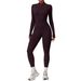 Women's Clothing Zipper Nude Tight Plus Velvet Yoga Jumpsuit Outdoor Warm Jumpsuit Running Fitness Clothes_ecoleips.com