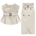 Women's Clothing Summer New Celebrity Slim Pleated Top Lace Waist Skirt Suit_ecoleips.com