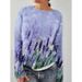 3D Printed Women's Floral Pattern Pullover Sweatshirt Without Hood, Casual Loose Long-sleeve Top, Popular Item_ecoleips.com