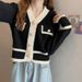 Core-spun Yarn/French Retro Style Cardigan Jacket For Women, Knitted Sweater Cardigan, Autumn Wear, 2026 New Popular_ecoleips.com
