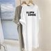 Dress Women 2025 Summer New Simple Letter Printed Casual Plus Size Loose Short Sleeved Dress_ecoleips.com