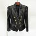 Women's Clothing New Star Fashion Zipper Edge Decoration Double Breasted Slim Leather Suit Jacket_ecoleips.com