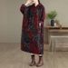 girl New Artistic Print Loose Plus Size Casual Warm Hooded Pullover Long Cotton Jacket_ecoleips.com