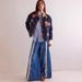 Women's Clothing Fashion Retro Personality Row Split Color Matching Wide Leg Mopping Denim Trousers_ecoleips.com