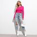 Voya Women's New Autumn And Winter Fashion Short Cut Slim Fit High Stretch Long Sleeved T-shirt Versatile Top_ecoleips.com