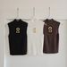 Women's French Retro Hollow Stand Collar Sleeveless Knitted Vest Sexy Slim Fit Metal Buckle Keyhole Design Top_ecoleips.com