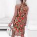 Women's Clothing Leopard Print Flower Sleeveless Pleated Dress_ecoleips.com