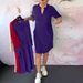 2024 Summer New Cross-Border Fashion European And American Solid Color V-Neck Mid-Length Dress Women's Clothing_ecoleips.com