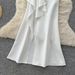 Elegant Dress For Women Light Luxury Celebrity High End Waist Hugging Ruffled Slit Slim Fitting Sleeveless Tube Top Dress_ecoleips.com