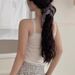 Women's Clothing Lace Splicing Striped Camisole In Summer With Breast Pads And Beautiful Back Bras To Wear As Inner Tops_ecoleips.com