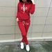 Women's Clothing Women's Fashion Hooded Sweatshirt Set European American Style Letter Print Autumn Winter Two Piece Sports Wear_ecoleips.com