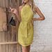 Women's Sexy Halter Sequin Bodycon Mini Dress With Adjustable Belt – Glitter Party Cocktail Gown_ecoleips.com