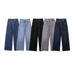 European And American Cross-border Clothing Wholesale: Women's Double-breasted High-waisted Wide-leg Jeans_ecoleips.com