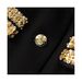 Luxury Black & Gold Blazer Set – Embellished Office Suit With Pencil Skirt, Elegant & Professional_ecoleips.com