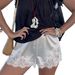 Women's Lace Trim Wide Leg Shorts Autumn New Style Casual Elegant European American Style Perfect for Cross Border Commuting_ecoleips.com