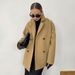 Woolen Coat Medium And Long Loose Thickened Brown Double-breasted Woolen Coat Women's Clothing_ecoleips.com